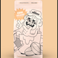 Eine Tüte kühles Brot mit einer Zeichentrickfigur und den Kenia und Guatemala Kaffeebohnen der Lazy Heroes GmbH darauf.